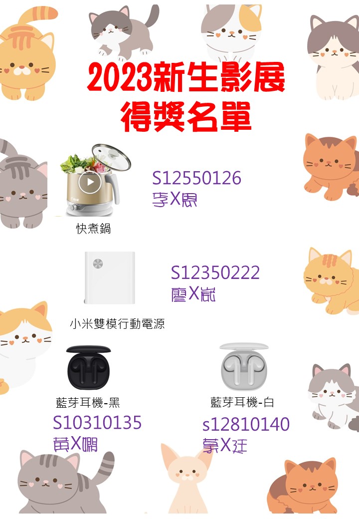 2022新生影展抽獎得獎名單